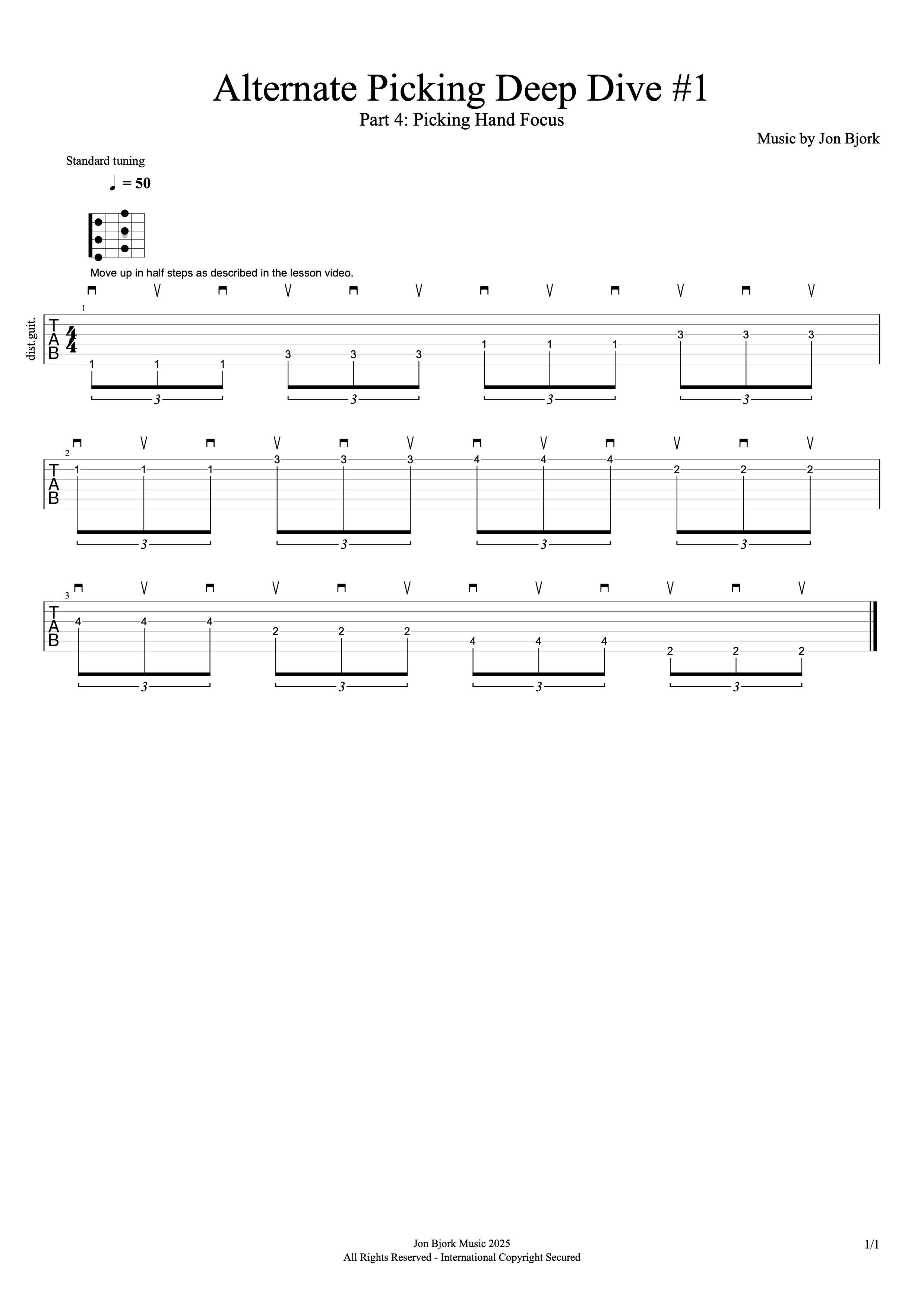 Picking-hand focus exercise