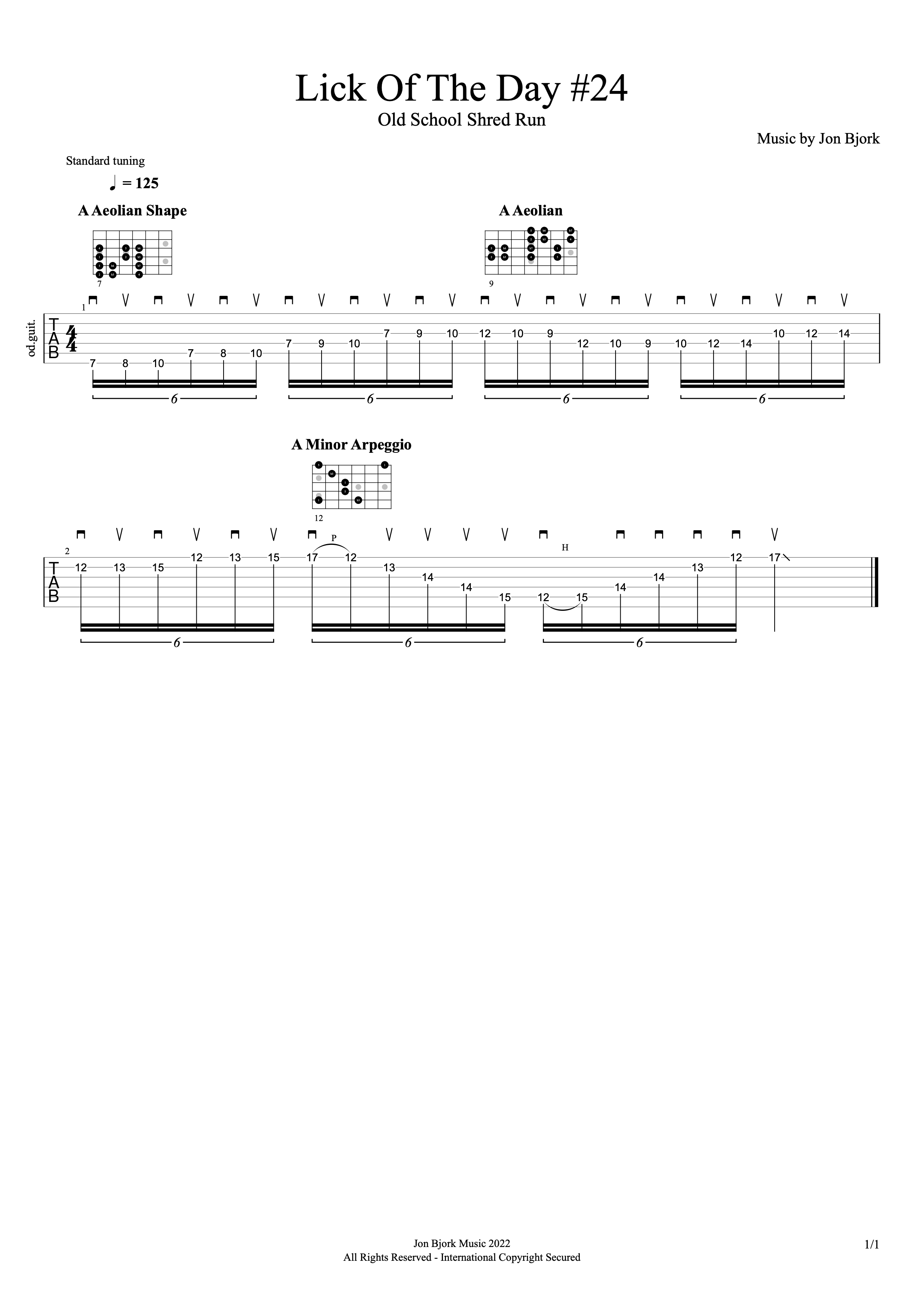 Lick Of The Day #24: Old School Shred Run guitar tab
